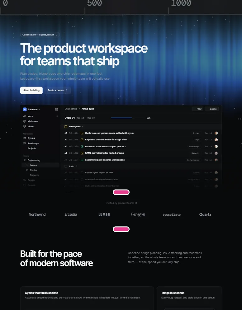Cadence, SaaS website