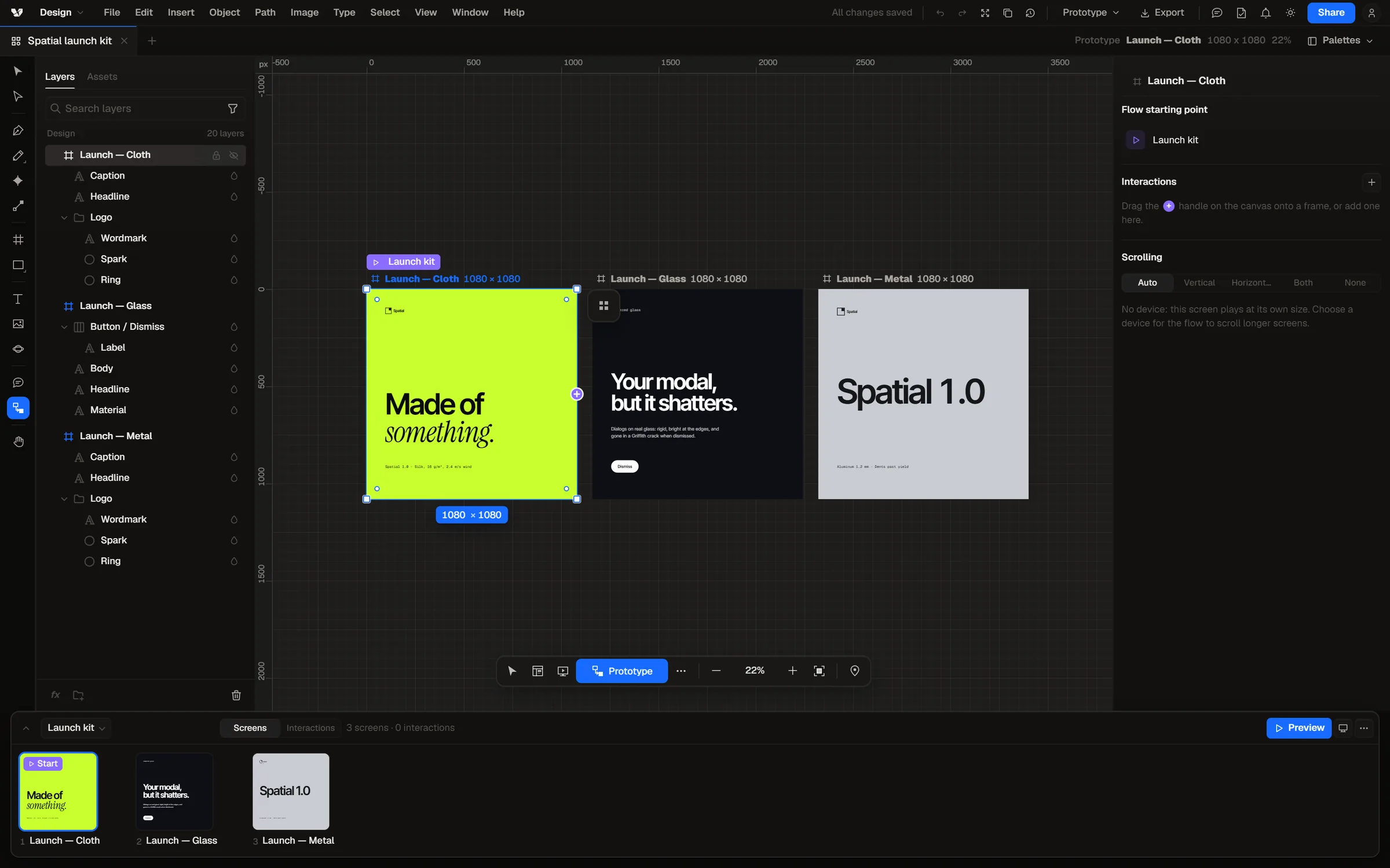 Varial Design with a Spatial launch kit
