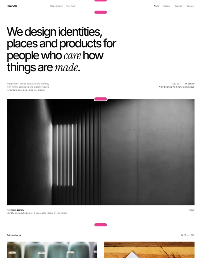 Studio, Portfolio site